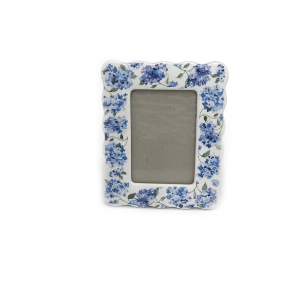 Vintage Charpente Ceramic Tabletop Picture Frame Forget-me-not Floral 3.5"X5" - Picture 1 of 8